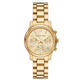  Shop Authentic Michael Kors Runway Chronograph Gold Dial Gold Steel Strap Watch For Women - MK7326 - Luxxuri