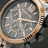  Shop Authentic Michael Kors Lexington Chronograph Black Dial Two Tone Steel Strap Watch for Men - MK8561 - Luxxuri