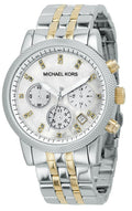  Shop Authentic Michael Kors Ritz Chronograph White Dial Two Tone Steel Strap Watch for Women - MK5057 - Luxxuri