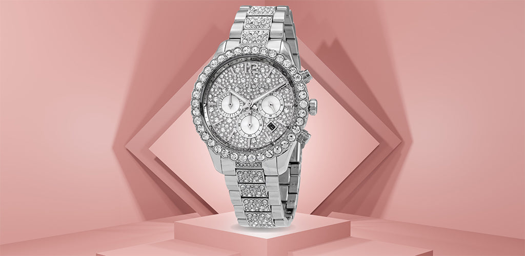  Shop Authentic Michael Kors Layton Chronograph Silver Dial Silver Steel Strap Watch For Women - MK6976 - Luxxuri