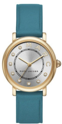 Shop Authentic Marc Jacobs Roxy Silver Dial Green Leather Strap Watch for Women - MJ1633 - Luxxuri