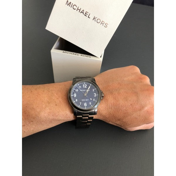 Shop Authentic Michael Kors Paxton Analog Blue Dial Grey Steel Strap Watch For Men - MK8499 - Luxxuri