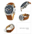  Shop Authentic Michael Kors Ryker Chronograph Analog Blue Dial Brown Leather Strap Watch For Men - MK8518 - Luxxuri