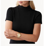  Shop Authentic Michael Kors Runway Three-Hand Gold Dial Gold Steel Strap Watch For Women - MK6911 - Luxxuri