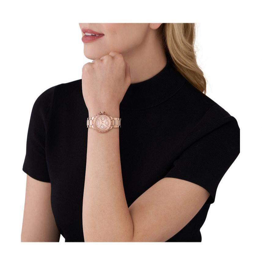  Shop Authentic Michael Kors Mini Camille Multifunction Rose Gold Dial Rose Gold Steel Strap Watch For Women - MK7273 - Luxxuri