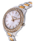  Shop Authentic Michael Kors Liliane Quartz Mother of Pearl White Dial Two Tone Steel Strap Watch For Women - MK1048 - Luxxuri