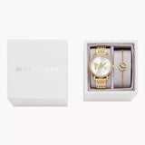  Shop Authentic Michael Kors Three Hand Silver Dial Gold Steel Strap Watch for Women - MK1051 - Luxxuri