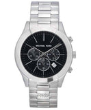  Shop Authentic Michael Kors Slim Runway Chronograph Black Dial Silver Steel Strap Watch For Men - MK1056 - Luxxuri