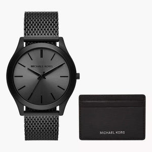  Shop Authentic Michael Kors Runway Three-Hand Black Dial Black Mesh Strap Watch for Men - MK1085 - Luxxuri