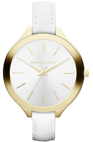  Shop Authentic Michael Kors Slim Runway White Dial White Leather Strap Watch For Women - MK2273 - Luxxuri