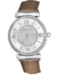  Shop Authentic Michael Kors Caitlin Quartz Silver Dial Gray Leather Strap Watch For Women - MK2377 - Luxxuri