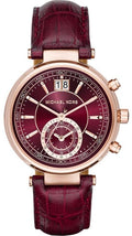  Shop Authentic Michael Kors Sawyer Maroon Dial Maroon Leather Strap Watch for Women - MK2426 - Luxxuri