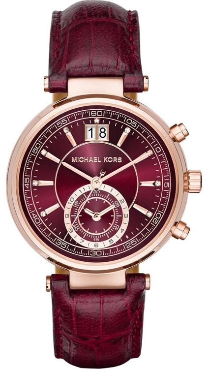  Shop Authentic Michael Kors Sawyer Maroon Dial Maroon Leather Strap Watch for Women - MK2426 - Luxxuri