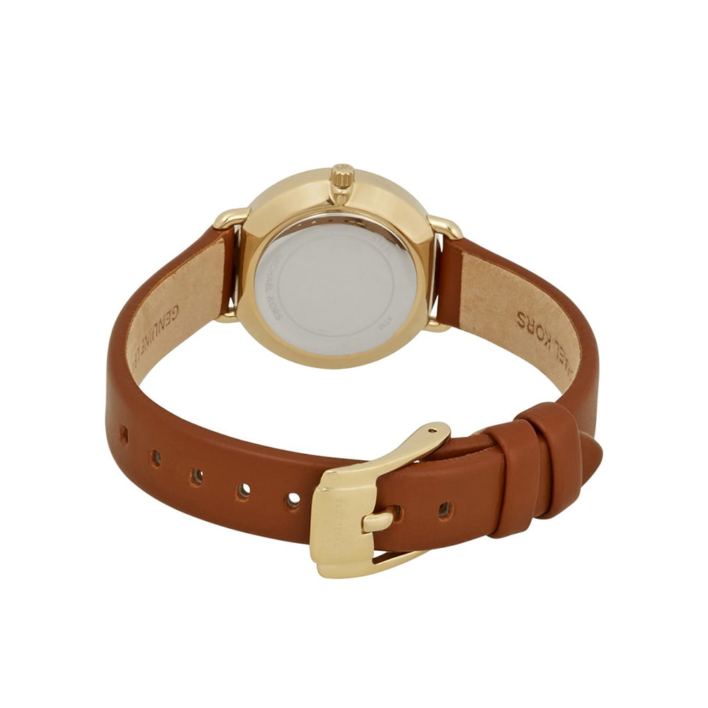  Shop Authentic Michael Kors Portia Quartz White Dial Brown Leather Strap Watch For Women - MK2734 - Luxxuri