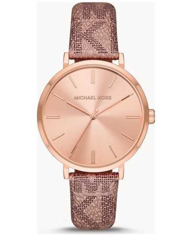  Shop Authentic Michael Kors Addyson Quartz Rose Gold Dial Pink Leather Strap Watch for Women - MK2953 - Luxxuri