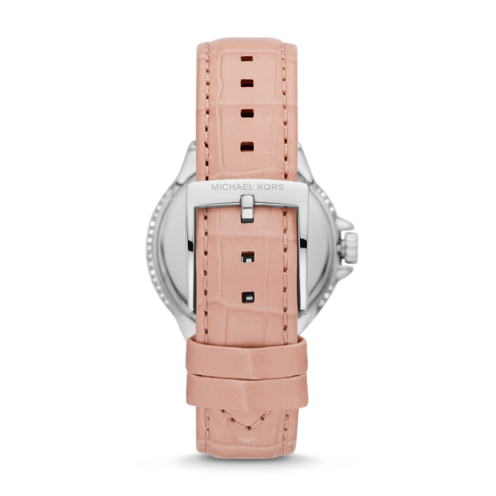  Shop Authentic Michael Kors Camille Three-Hand Crystals White Dial Pink Leather Strap Watch for Women - MK2963 - Luxxuri