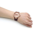  Shop Authentic Michael Kors Parker Rose Gold Dial Maroon Leather Strap Watch For Women - MK2974 - Luxxuri
