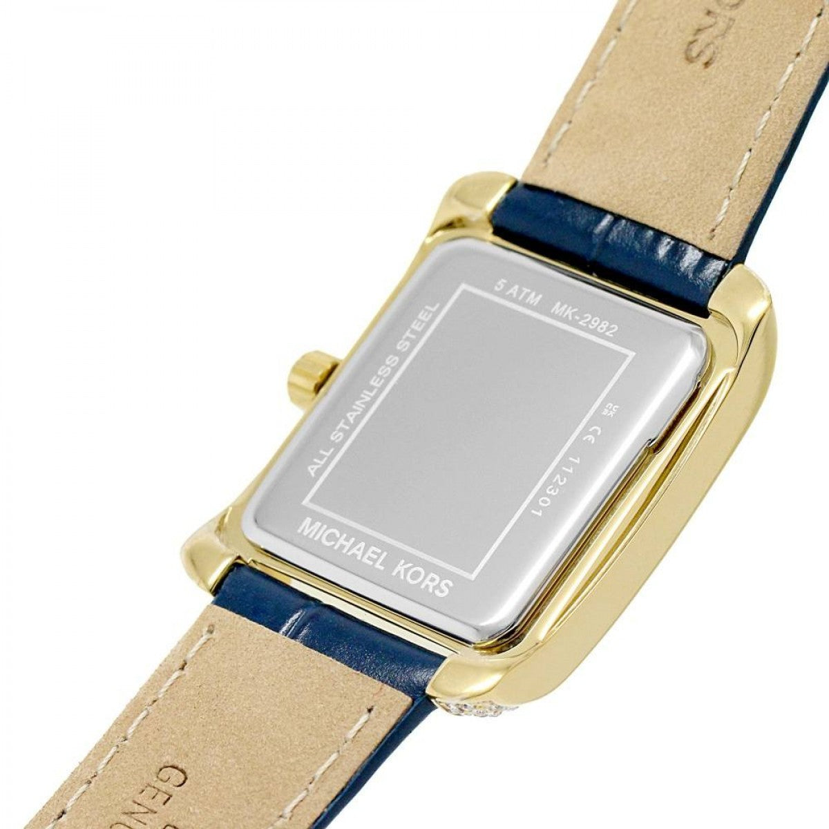  Shop Authentic Michael Kors Emery Quartz Diamond Silver Dial Blue Leather Strap Watch For Women - MK2982 - Luxxuri