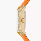  Shop Authentic Michael Kors Emery Three Hand Rose Gold Dial Orange Leather Strap Watch For Women - MK2983 - Luxxuri