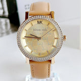  Shop Authentic Michael Kors Corey Analog Gold Dial Brown Leather Strap Watch for Women - MK2986 - Luxxuri
