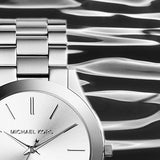  Shop Authentic Michael Kors Slim Runway Silver Dial Silver Stainless Steel Strap Watch for Women - MK3178 - Luxxuri