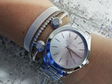  Shop Authentic Michael Kors Slim Runway Silver Dial Silver Stainless Steel Strap Watch for Women - MK3178 - Luxxuri