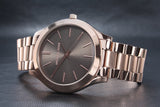  Shop Authentic Michael Kors Slim Runway Brown Dial Rose Gold Stainless Steel Strap Watch for Women - MK3181 - Luxxuri
