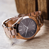  Shop Authentic Michael Kors Slim Runway Brown Dial Rose Gold Stainless Steel Strap Watch for Women - MK3181 - Luxxuri