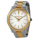  Shop Authentic Michael Kors Runway Slim Silver Dial Two Tone Stainless Steel Strap Watch for Women - MK3198 - Luxxuri