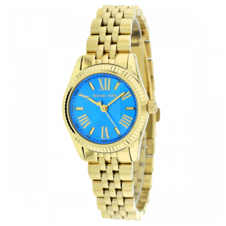  Shop Authentic Michael Kors Lexington Quartz Blue Dial Gold Steel Strap Watch For Women - MK3271 - Luxxuri