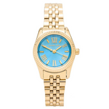  Shop Authentic Michael Kors Lexington Quartz Blue Dial Gold Steel Strap Watch For Women - MK3271 - Luxxuri