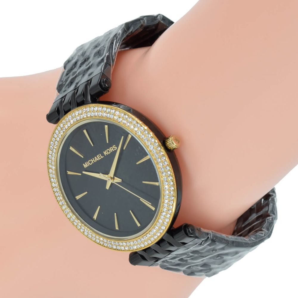 Michael Kors Darci Black Dial Black Steel Strap Watch for Women - MK3322