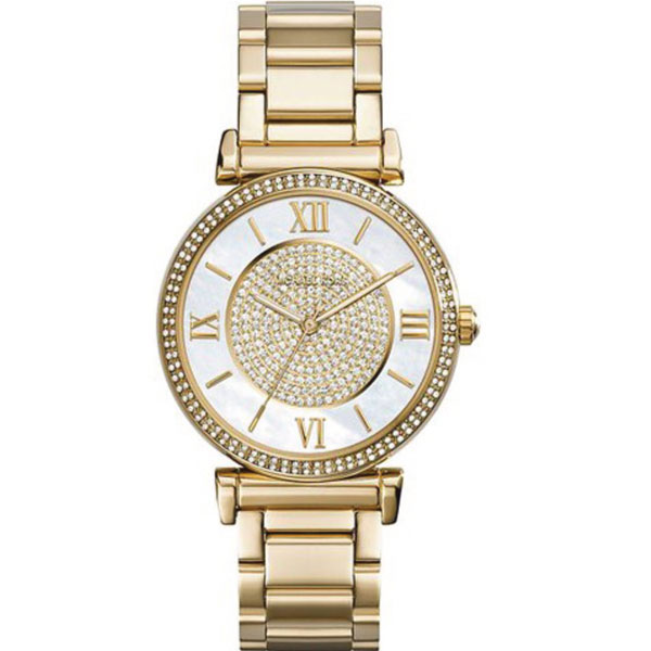  Shop Authentic Michael Kors Catlin Mother of Pearl Dial Gold Steel Strap Watch for Women - MK3332 - Luxxuri