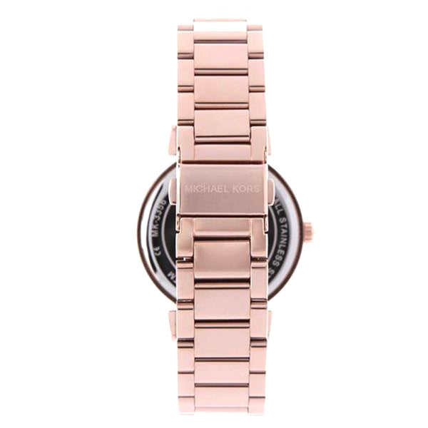 Michael Kors Catlin Black Dial Rose Gold Steel Strap Watch for Women - MK3339