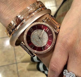  Shop Authentic Michael Kors Caitlin Red Dial Rose Gold Stainless Steel Strap Watch for Women - MK3377 - Luxxuri