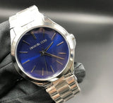  Shop Authentic Michael Kors Slim Runway Quartz Blue Dial Silver Steel Strap Watch For Women - MK3379 - Luxxuri