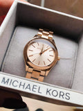  Shop Authentic Michael Kors Slim Runway Rose Gold Dial Rose Gold Steel Strap Watch for Women - MK3513 - Luxxuri