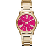  Shop Authentic Michael Kors Hartman Quartz Pink Dial Gold Steel Strap Watch For Women - MK3520 - Luxxuri