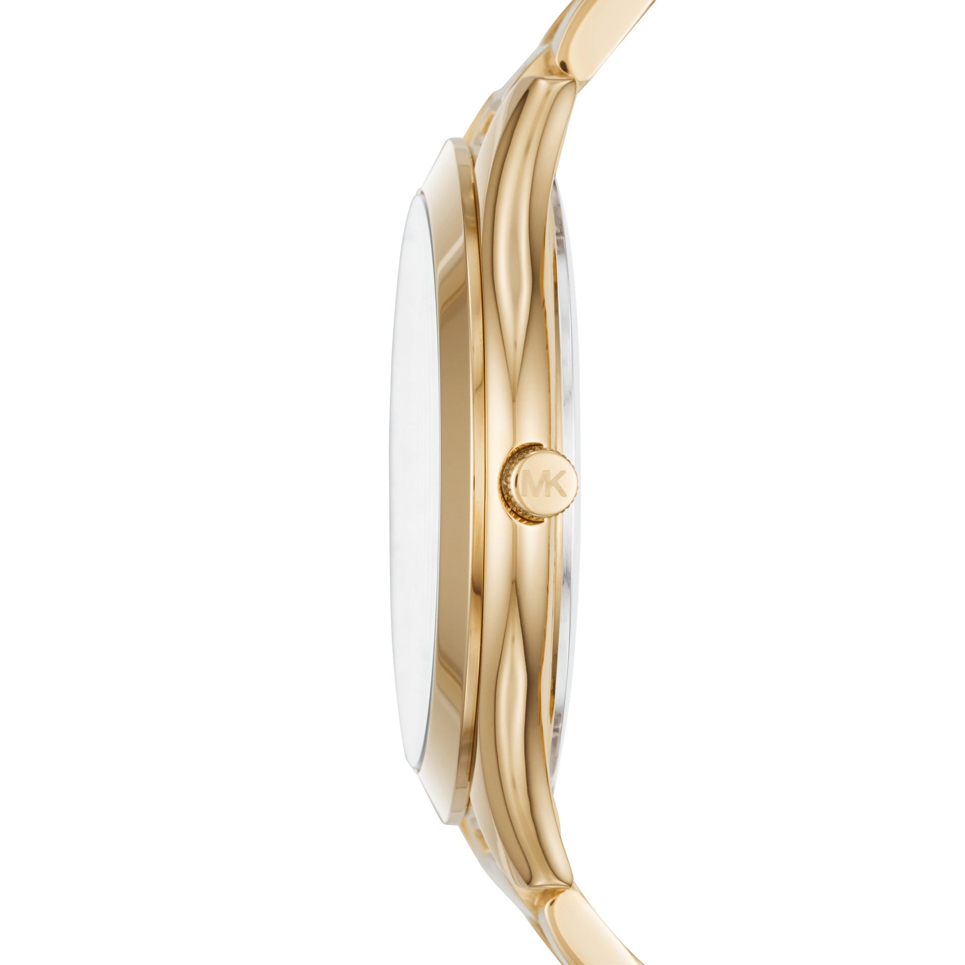  Shop Authentic Michael Kors Slim Runway Gold Dial Gold Steel Strap Watch for Women - MK3590 - Luxxuri