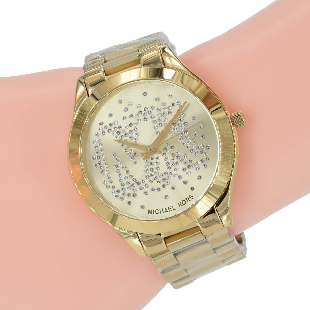  Shop Authentic Michael Kors Slim Runway Gold Dial Gold Steel Strap Watch for Women - MK3590 - Luxxuri