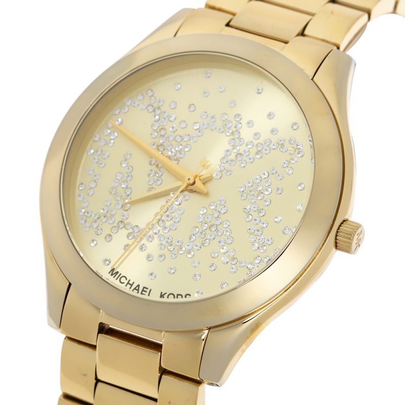  Shop Authentic Michael Kors Slim Runway Gold Dial Gold Steel Strap Watch for Women - MK3590 - Luxxuri