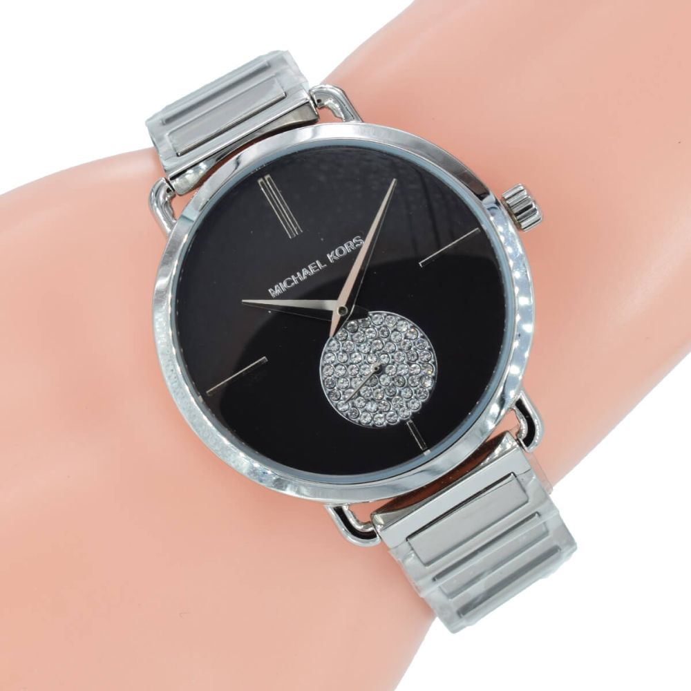  Shop Authentic Michael Kors Portia Black Dial Silver Steel Strap Watch for Women - MK3638 - Luxxuri