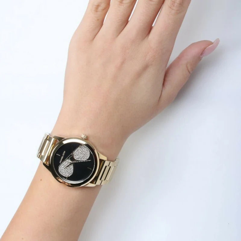  Shop Authentic Michael Kors Hartman Analog Quartz Black Dial Gold Steel Strap Watch For Women - MK3647 - Luxxuri