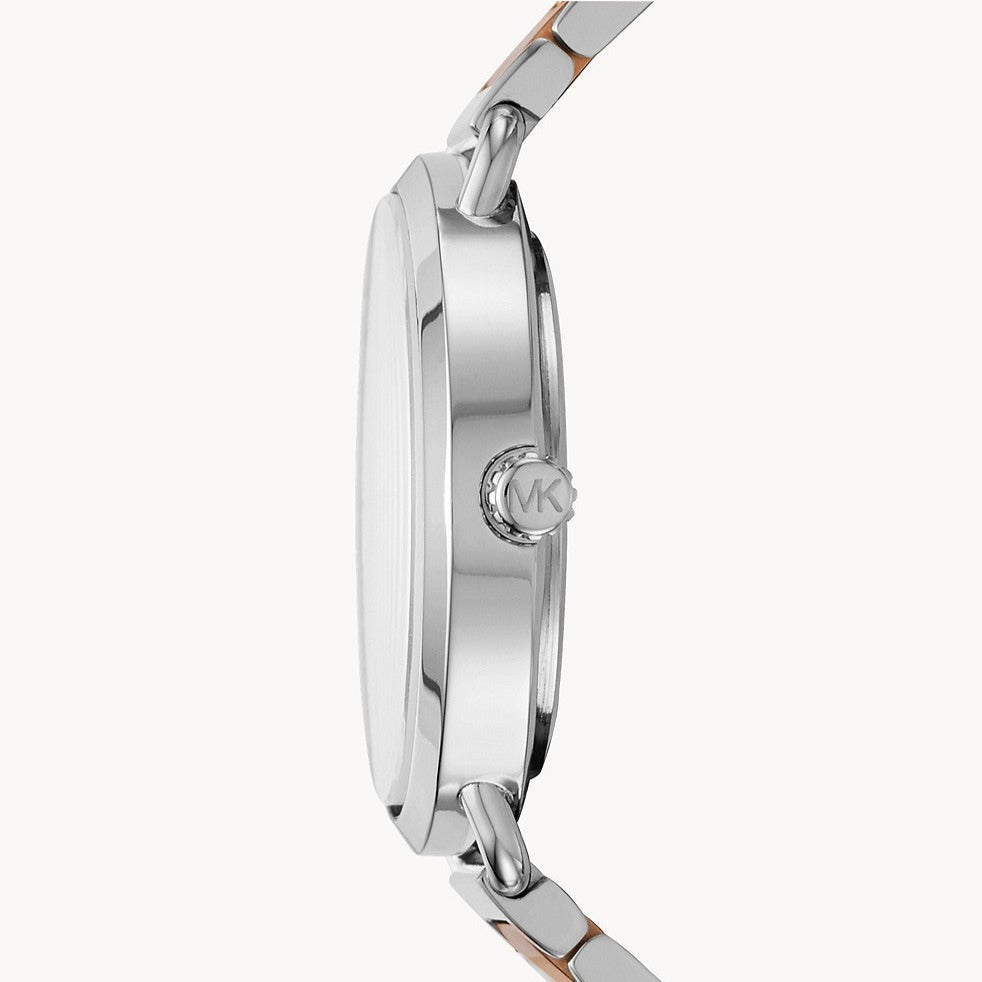  Shop Authentic Michael Kors Portia Quartz Silver Dial Two Tone Steel Strap Watch For Women - MK3709 - Luxxuri