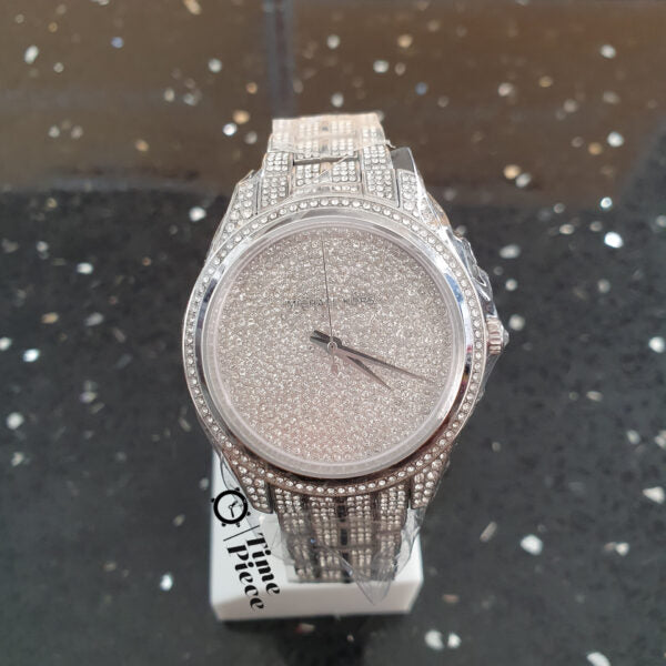  Shop Authentic Michael Kors Lauryn Analog Crystals Silver Dial Silver Steel Strap Watch For Women - MK3717 - Luxxuri