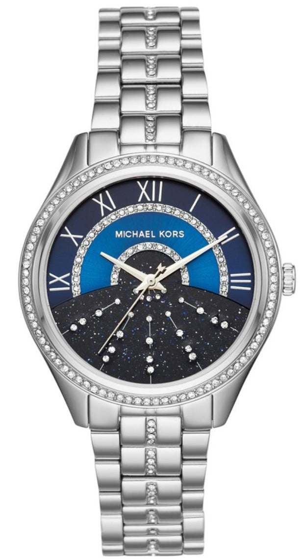  Shop Authentic Michael Kors Lauryn Blue Dial Silver Steel Strap Watch for Women - MK3720 - Luxxuri