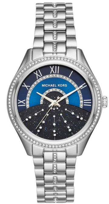  Shop Authentic Michael Kors Lauryn Blue Dial Silver Steel Strap Watch for Women - MK3720 - Luxxuri