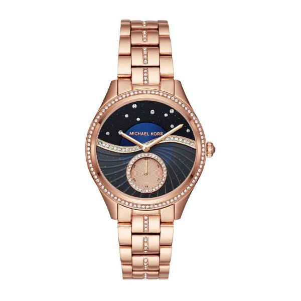  Shop Authentic Michael Kors Lauryn Blue Dial Rose Gold Steel Strap Watch for Women - MK3723 - Luxxuri