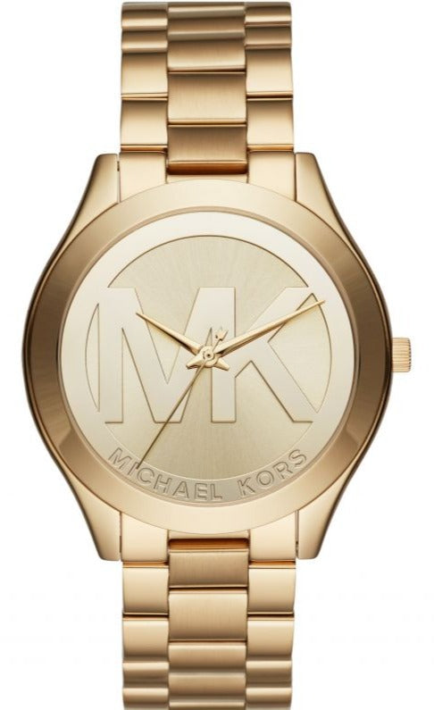  Shop Authentic Michael Kors Slim Runway Analog Gold Dial Gold Steel Strap Watch For Women - MK3739 - Luxxuri