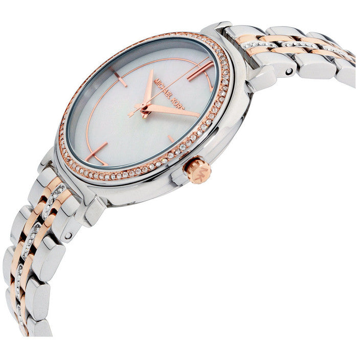  Shop Authentic Michael Kors Cinthia Mother of Pearl Dial Two Tone Steel Strap Watch For Women - MK3831 - Luxxuri